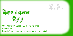 mariann ujj business card